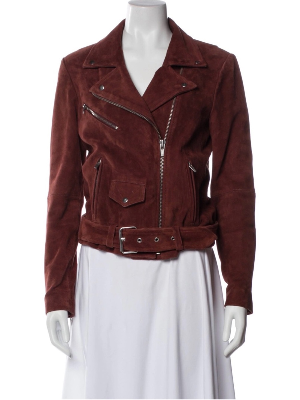 VEDA Women's 100% GOAT Suede Moto Jacket